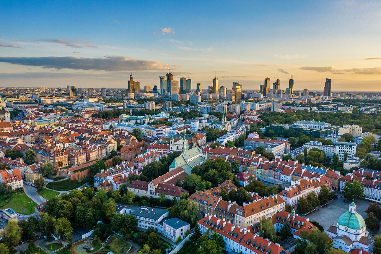 Zdjęcie panorama Warszawy