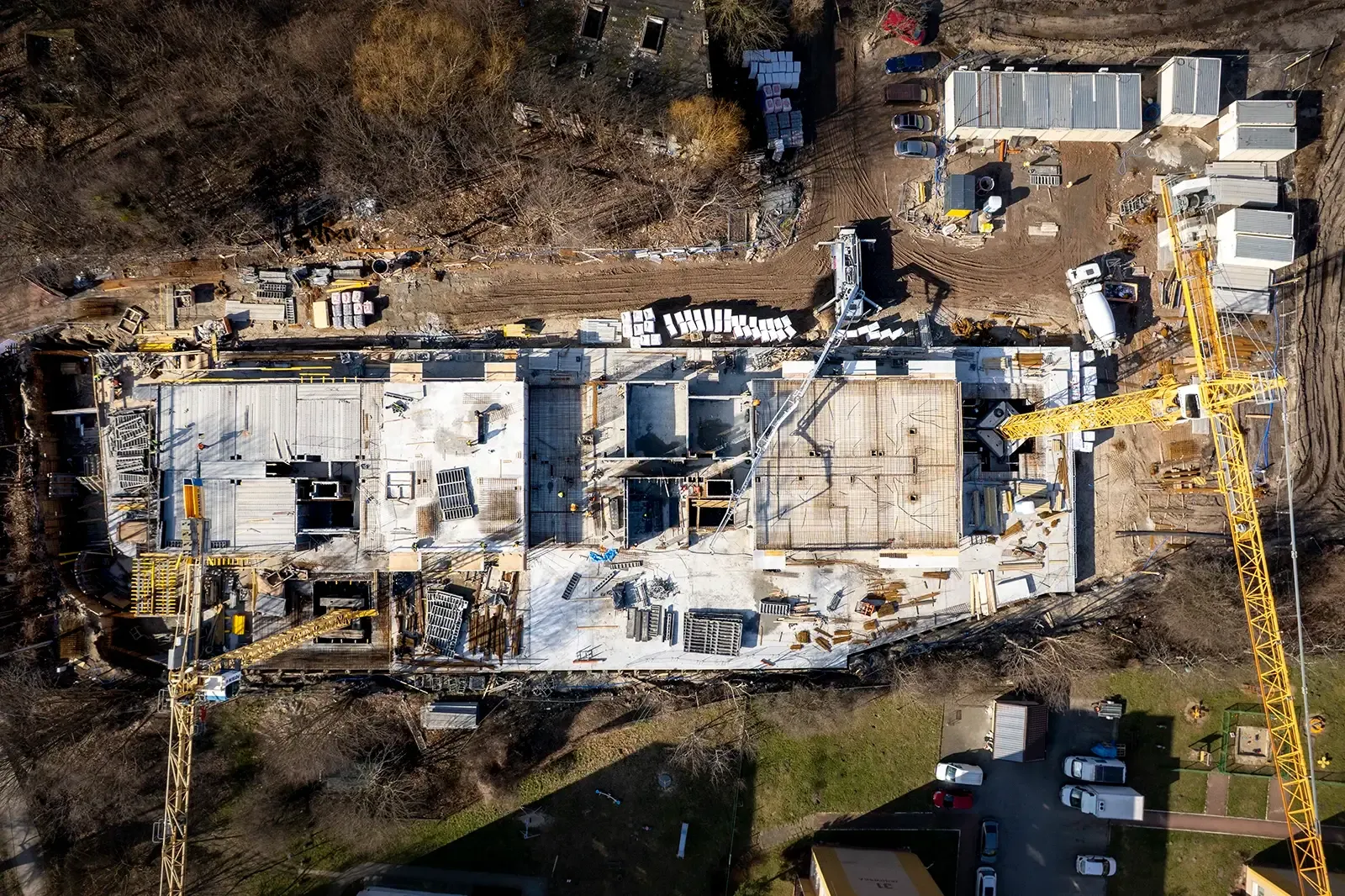 Postęp prac na osiedlu Miasteczko Nova Fala w Gdyni, luty 2025